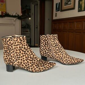 Diane B. Milano Cortina Rock Animal Print Ankle Boots Size 11.5 / 42 Italy